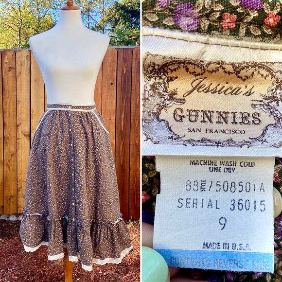 Jessica's Gunnies Dresses & Skirts - Vintage Jessica’s Gunnies San Francisco Cottagecore Floral Skirt